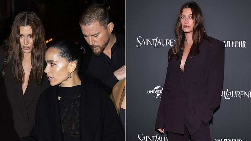 Hailey Bieber enjoyed a night out with Zoe Kravitz and Channing Tatum