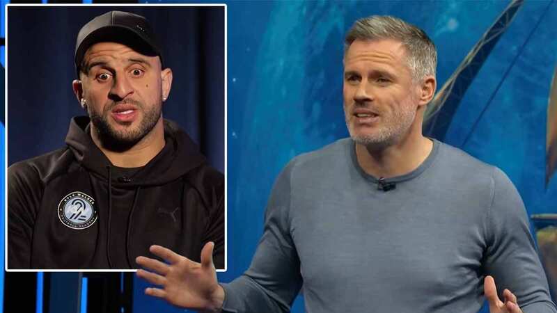 Kyle Walker praised Michael Oliver for not awarding Liverpool a late penalty (Image: Sky Sports)