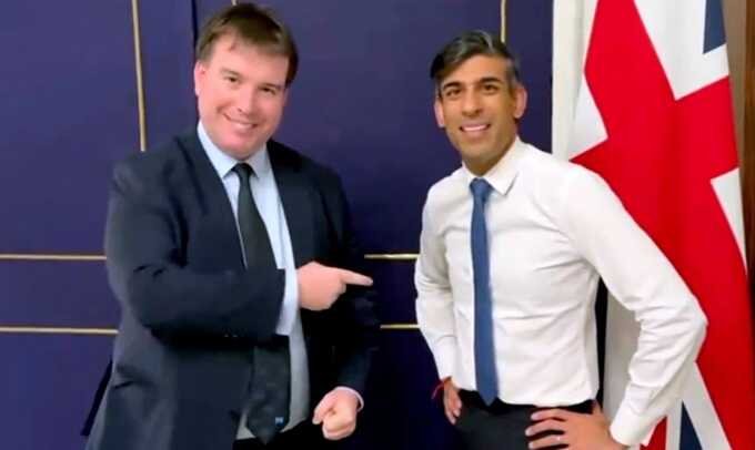 Craig Williams, seen here with Rishi Sunak, is standing for re-election in Montgomeryshire and Glyndŵr. Photograph: X / @craig4monty