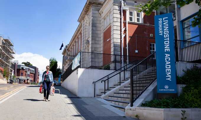 Livingstone Academy in Bournemouth had a probation centre on one side and a strip club on the other. Photograph: Karen Robinson/The Observer
