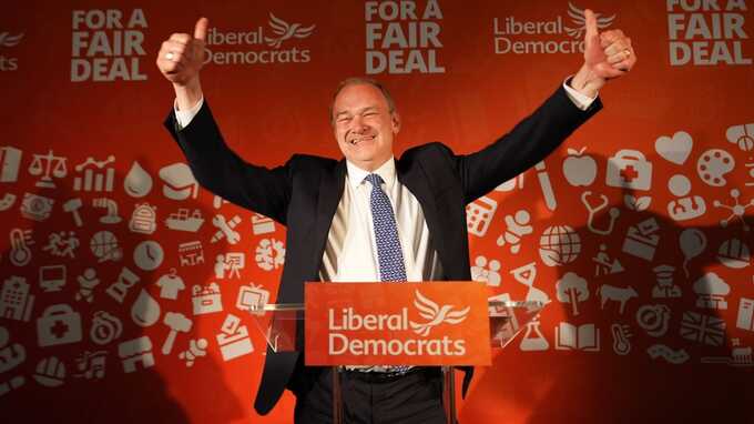 Sir Ed Davey celebrates an ’exceptional’ election result for the Liberal Democrats