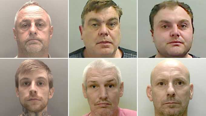 (Clockwise) Derek Drummond, Steven Mailen, Ryan Sheers, Michael Williams, Daniel McGuire and Declan Geiran. Pic: PA/CPS