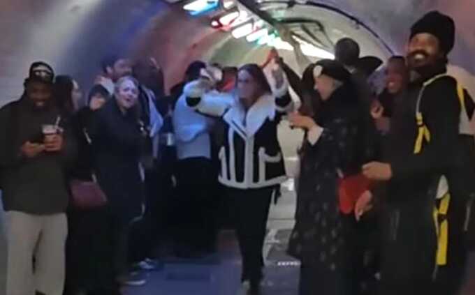 Ravers throw impromptu party in foot tunnel under the River Thames