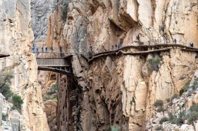 The Caminito Del Rey walkway has become a tourist attraction in recent years (Credits Getty)
