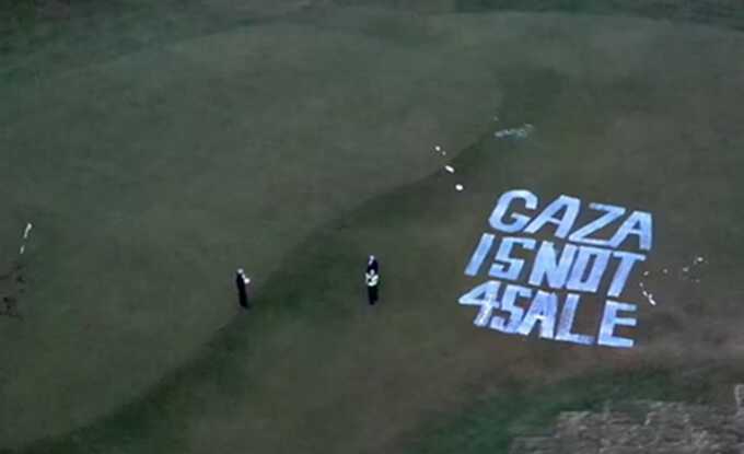 Trump’s valued £200,000,000 UK golf club damaged by protesters