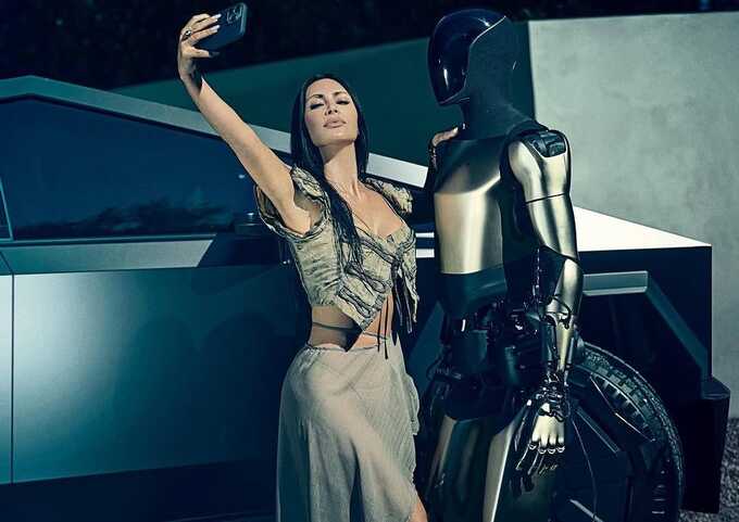 Kim Kardashian spent the night with a humanoid robot from Tesla