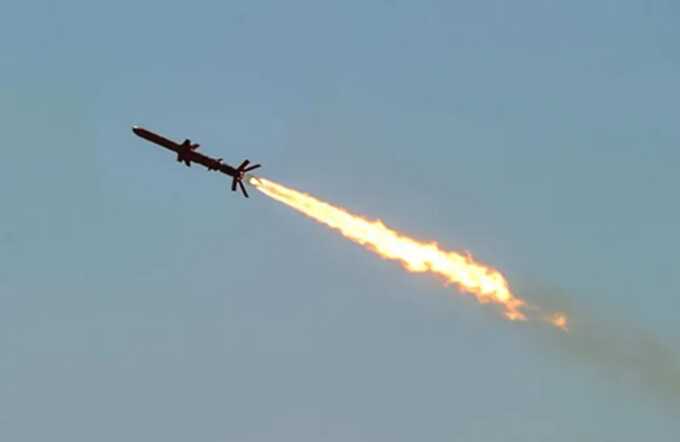A previous version of Ukraine’s Neptune missile sank the flagship of Russia’s Black Sea Fleet – the Moskva – in 2022 (Picture: Social media/east2west news)