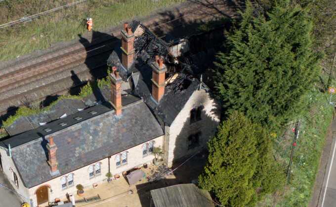 Three people dead after fire at station house in Northamptonshire village