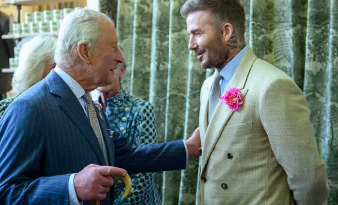 King Charles and David Beckham at this year’s Chelsea Flower Show