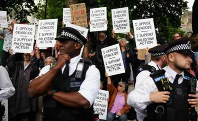 Arrests in London at rally supporting banned pro-Palestinian group
