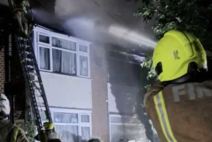 Fire breaks out at suspected cannabis farm in London