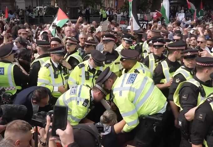 Clashes in London as police arrest 150 at protest against Palestine Action ban