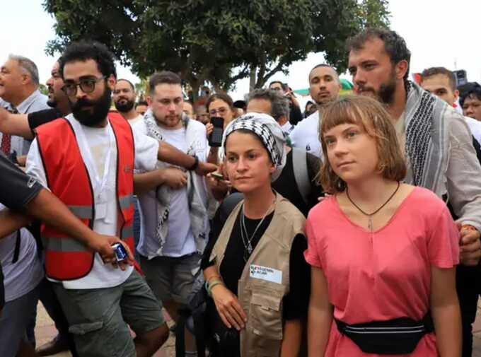 Boat of humanitarian flotilla with Greta Thunberg attacked off Tunisia