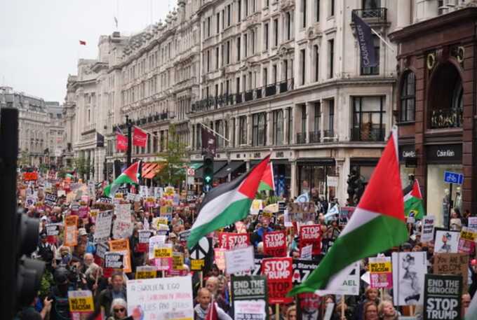 3,000 protesters march through London against Donald Trump’s state visit