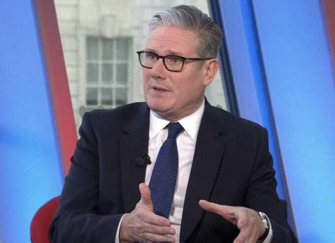 Sir Keir Starmer during an interview on BBC’s Sunday with Laura Kuenssberg, on the opening day of the Labour Party Conference (Picture: BBC)
