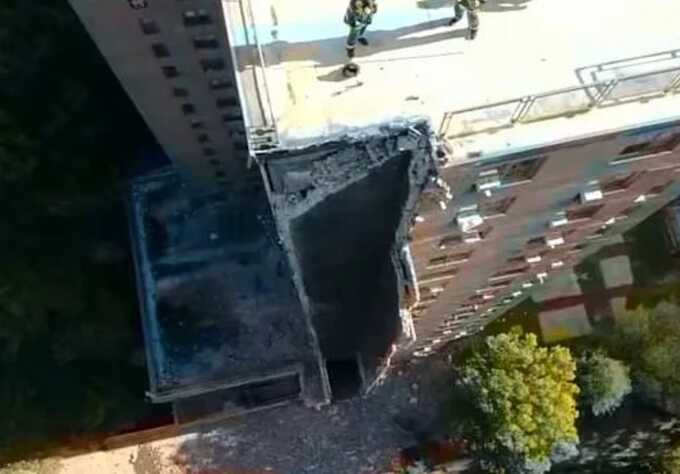 New York apartment building partially collapses following gas explosion