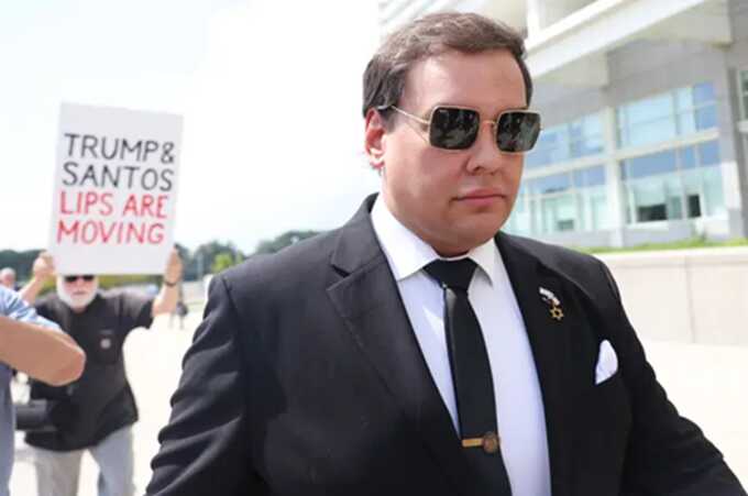 Former U.S. Rep. George Santos arrives for a court hearing at U.S. District Court Eastern District of New York Long Island Courthouse on August 19, 2024 in West Islip. Picture: Getty