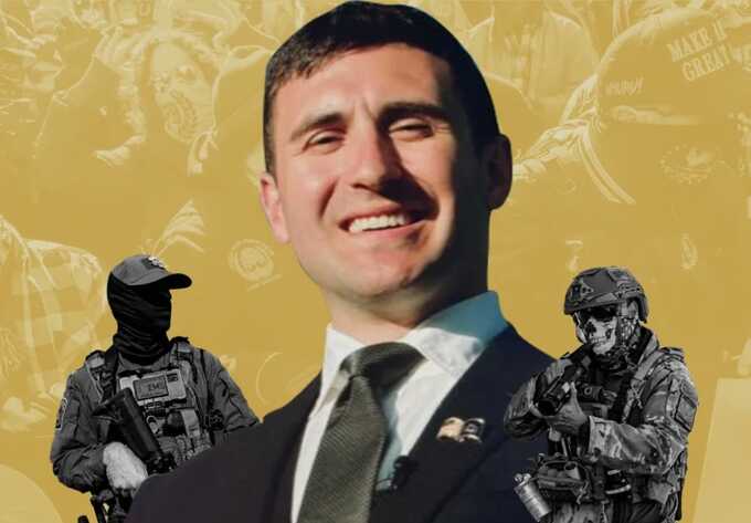 Trump-pardoned Senate hopeful calls for Proud Boys to ‘bounty hunt’ migrants