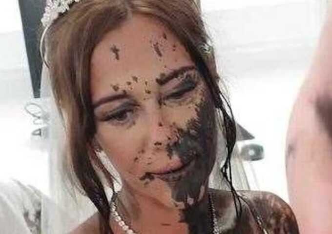 Bride’s fairytale wedding ruined after sister-in-law hurls black paint over dress
