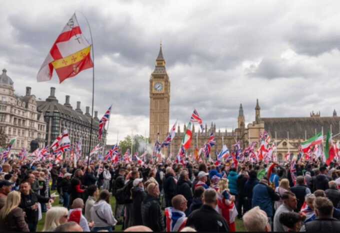 Tommy Robinson rally mixed grievance politics, US money and viral media tactics