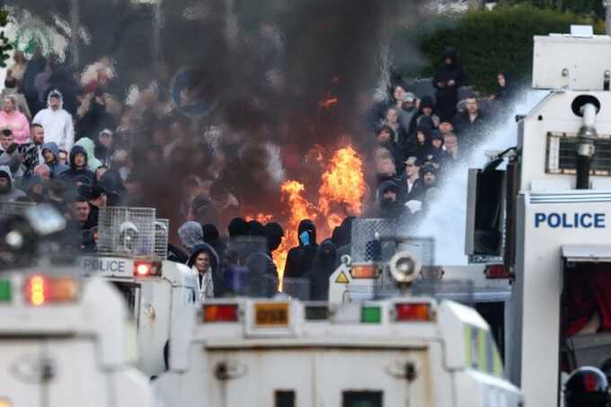 Belfast firefighters caught fighting each other as riots rage around them