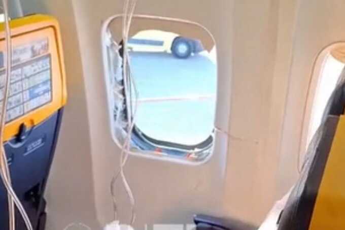 Mid-air scare as Ryanair passenger hurt after cabin window comes loose