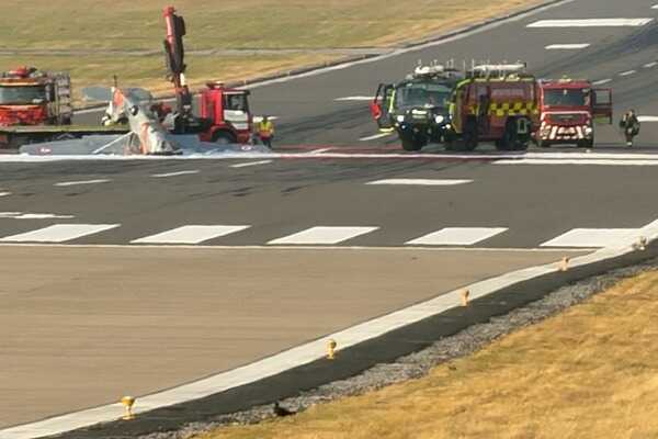 Light aircraft overturns on runway at Hawarden Airport in North Wales