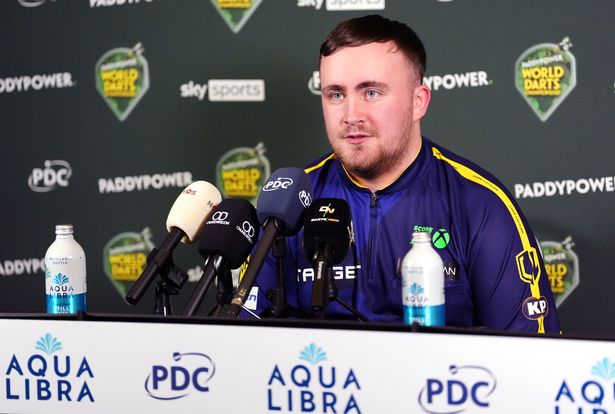 Luke Littler interviewed following victory in the quarter-final match against Nathan Aspinall (not pictured) during day fourteen of the Paddy Power World Darts Championship at Alexandra Palace, London. Picture date: Wednesday January 1, 2025 dqxikeidqkikdinv