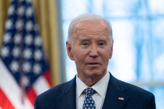 US President Joe Biden speaks alongside Medal of Valor recipients in the Oval Office of the White House in Washington, DC, on January 3, 2025. (Photo by Chris Kleponis / AFP) (Photo by CHRIS KLEPONIS/AFP via Getty Images) dqxikeidqkikdinv