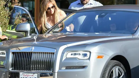Shutterstock Singer Jennifer Lopez seen getting into a silver Rolls-Royce in Los Angeles dqxikeidqkikdinv