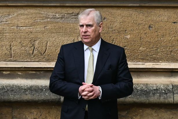 Britain’s Prince Andrew, Duke of York reacts as he arrives at St. George’s Chapel, Windsor Castle dqxikeidqkikdinv