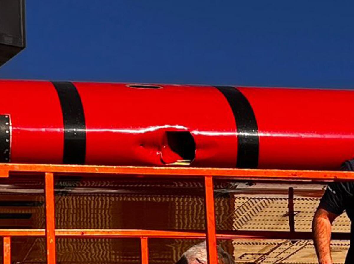 The L.A. County Fire Dept. released this image of damage to a Super Scooper firefighting aircraft from a civilian drone. dqxikeidqkikdinv