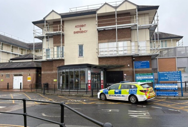The incident happened at about 11.30pm yesterday. There is a police car parked outside A&E but there does not appear to be a crime scene in place currently dqxikeidqkikdinv