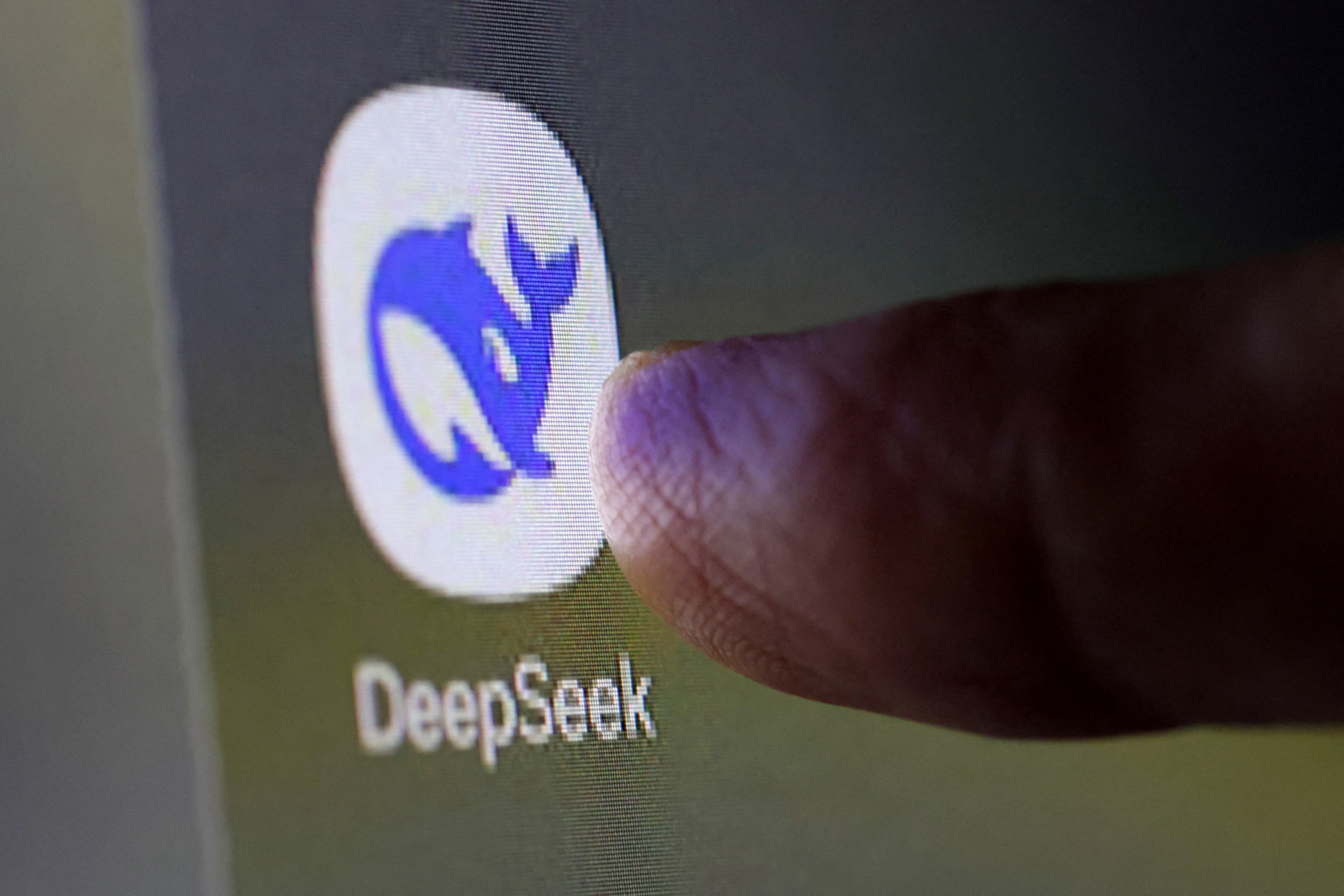 Illustration shows Deepseek app icon dqxikeidqkikdinv