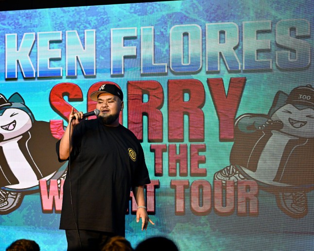 PASADENA, CALIFORNIA - AUGUST 10: Comedian Ken Flores performs at The Ice House Comedy Club on August 10, 2024 in Pasadena, California. (Photo by Michael S. Schwartz/Getty Images) dqxikeidqkikdinv