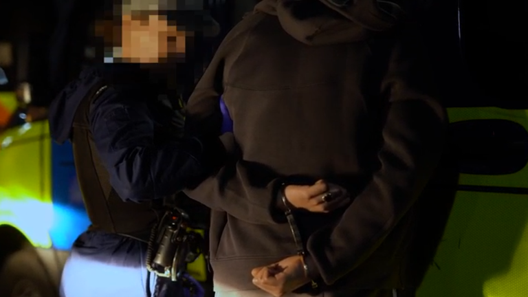 A man being arrested during the Met Police’s week-long crackdown on phone thefts.
Pic: Met Police dqxikeidqkikdinv