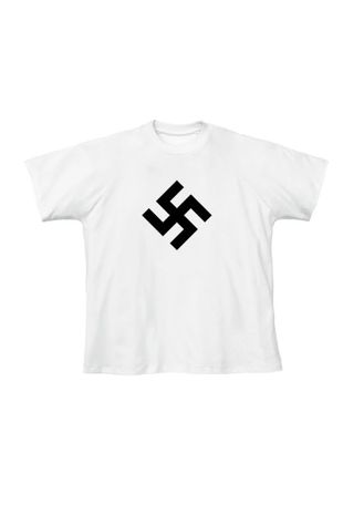 White T-shirt with swastika dqxikeidqkikdinv