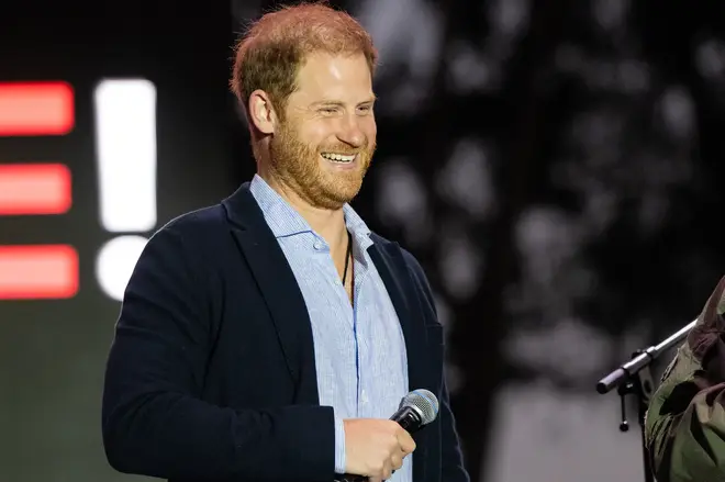 Prince Harry, Duke of Sussex, speaks onstage with First Responders during the One805 Live Fall Concert benefiting First Responders in September 2024, in Carpinteria, California. dqxikeidqkikdinv