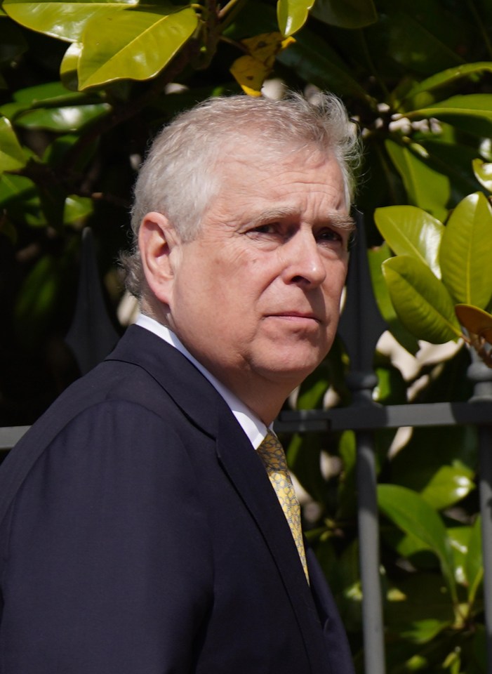 Prince Andrew leaving an Easter service at Windsor Castle. dqxikeidqkikdinv