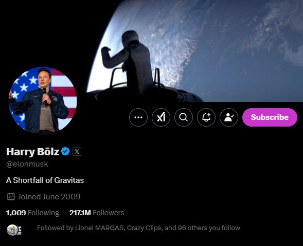 Elon Musk changes X name to Harry Bolz after $100,000,000,000 OpenAI bid dqxikeidqkikdinv