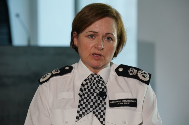 Metropolitan Police Assistant Commissioner Louisa Rolfe speaks to the media at New Scotland Yard, central London, after former Metropolitan Police Officer Adam Provan was sentenced to 16 years with a further eight on extended licence at Wood Green Crown Court, north London, for eight counts of rape. Picture date: Tuesday August 22, 2023. PA Photo. Provan’s two victims were a fellow police officer, who he raped six times between 2003 and 2005 and was violent and controlling towards, and a 16-year-old girl who he met through a friend in 2010 and raped while they were on a date. See PA story COURTS Provan. Photo credit should read: Lucy North/PA Wire dqxikeidqkikdinv