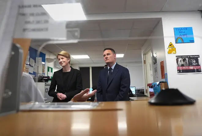 Health Secretary Wes Streeting with Amanda Pritchard, Chief Executive of NHS England, during a visit to the Abbey Medical Centre in London dqxikeidqkikdinv