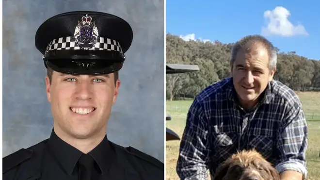 Snr Const Vadim De Waart-Hottart (left) and Det Leading Snr Const Neal Thompson (right) died after being fatally shot by Dezi Freeman dqxikeidqkikdinv
